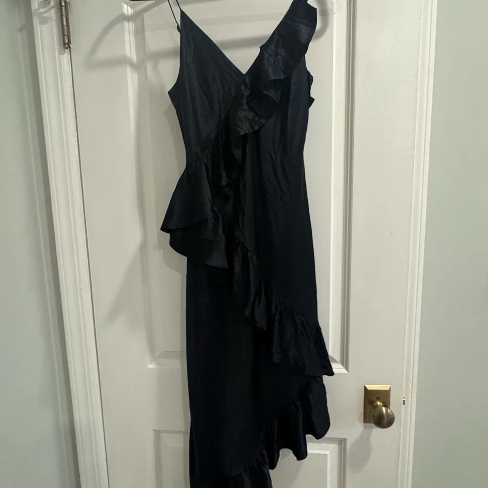 Cami NYC Black Asymmetrical Ruffle Dress - Picture 4 of 5